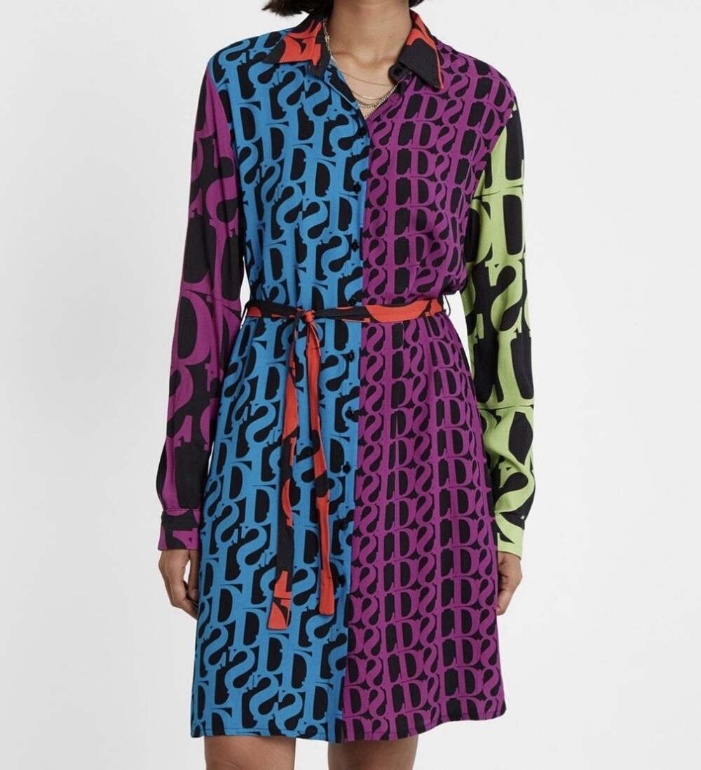 NWT Desigual Cassidie Shirt Dress Womens 44 US 10 Multicolor